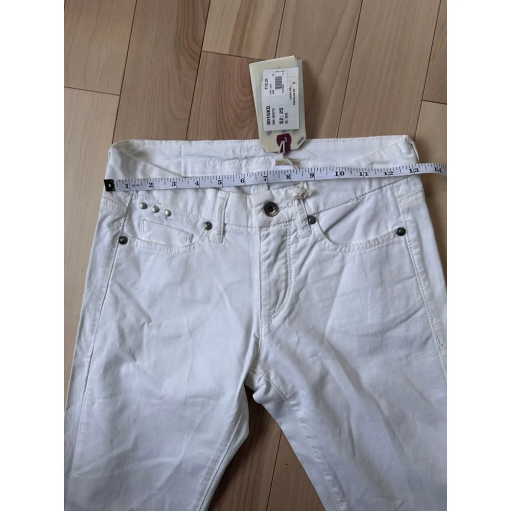 o low waist bootcut pants Y2K deadstock white size 25 - Picture 10 of 14